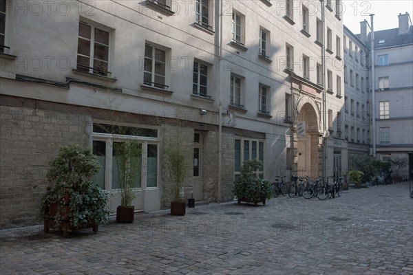 France, Ile de France, Paris 11e arrondissement, 5 rue de Charonne, Cour Saint Joseph, anciens ateliers,