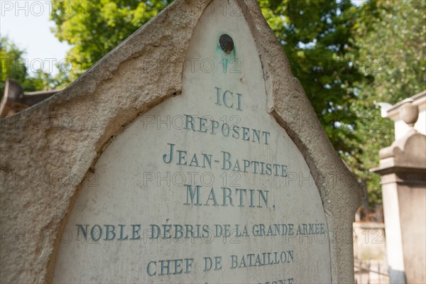 France, Ile de France, Paris 20e arrondissement, cimetiere du Pere Lachaise, 26e division, sepulture de Jean-Baptiste Martin, soldat de la Grande Armee de Napoleon 1er