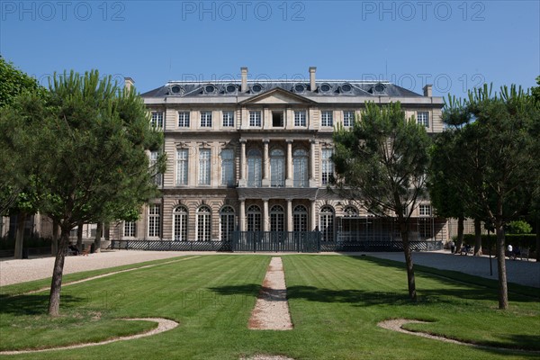 France, Ile de France, Paris 3e arrondissement, le Marais, 60 rue des Archives, Hotel de Rohan, Archives Nationales, facade sur jardin, architecte Pierre-Alexis Delamair