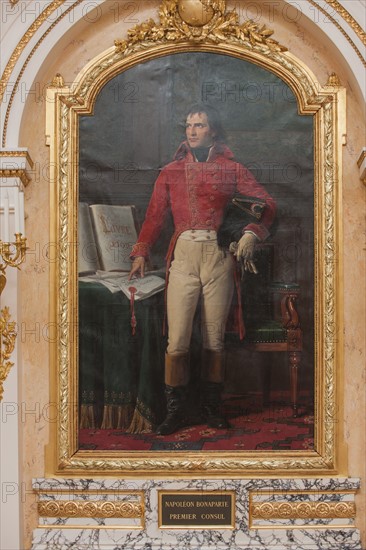 FranceFrance, Ile de France, Paris 7e arrondissement, Hotel de Salm, rue de Lille, Grande Chancellerie de la Legion d'Honneur, Palais de la Legion d'Honneur, Musee, architecte Pierre Rousseau, salon des Grands Chanceliers, portrait de Napoleon Bonaparte premier consul,