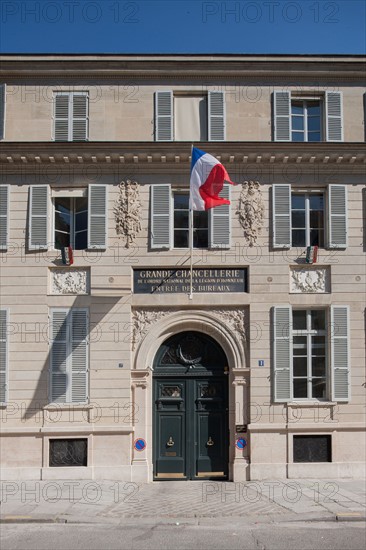 France, Ile de France, Paris 7e arrondissement, Hotel de Salm, rue de Lille, Grande Chancellerie de la Legion d'Honneur, Palais de la Legion d'Honneur, Musee, architecte Pierre Rousseau, facade sur la rue de Solferino,