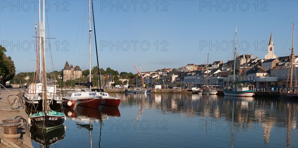 France, région Pays de la Loire, Loire Atlantique, Pornic, port et château.