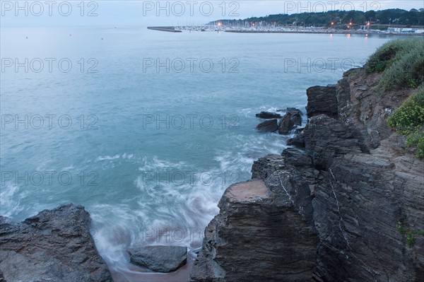 France, région Pays de la Loire, Loire Atlantique, Pornic, corniche, lumières du soir.