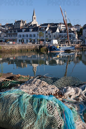 France, région Pays de la Loire, Loire Atlantique, Pornic, port et château.