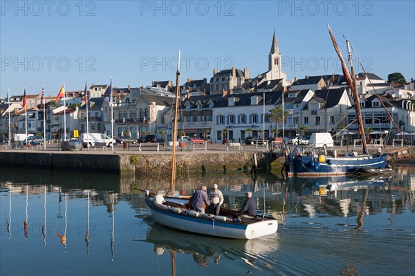 France, région Pays de la Loire, Loire Atlantique, Pornic, port et château.