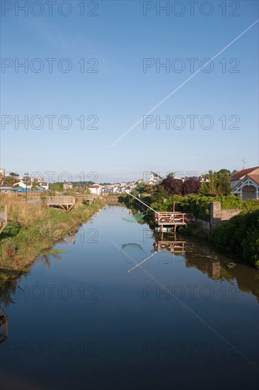 France, région Pays de la Loire, Loire Atlantique, Pornic, ria de Pornic, jardin paysagé.