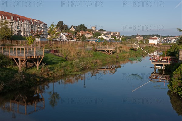 France, région Pays de la Loire, Loire Atlantique, Pornic, ria de Pornic, jardin paysagé.