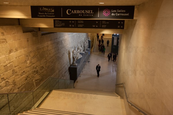 France, Région Ile de France, Paris 1er arrondissement, Carrousel du Louvre, fondations sous le musée,