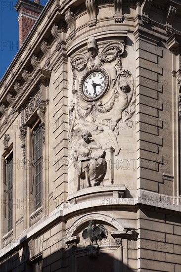 France, Région Ile de France, Paris 1er arrondissement, Rue de Richelieu, façade de la BNF Richelieu,