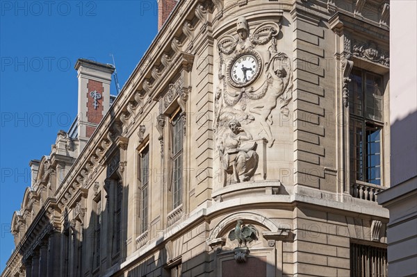 France, Région Ile de France, Paris 1er arrondissement, Rue de Richelieu, façade de la BNF Richelieu,