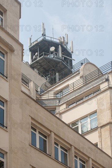 France, Région Ile de France, Paris 7e arrondissement, Rue Cognacq Jay, ancien immeuble de la télévision, antenne,