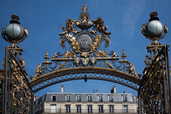 France, Région Ile de France, Paris 8e arrondissement, Parc Monceau, grille ouvragée, entrée du parc,