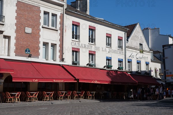 France, Région Ile de France, Paris 18e arrondissement, Montmartre, Place du Tertre, terrasses