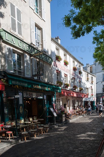 France, Région Ile de France, Paris 18e arrondissement, Montmartre, Place du Tertre, terrasses, artistes, portraitistes et caricaturistes,