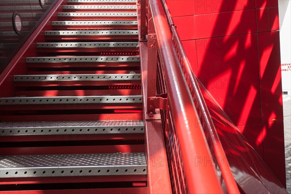 France, Région Ile de France, Paris 19e arrondissement, Parc de la Villette, folie, Porte de Pantin, escalier,