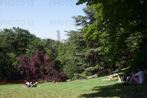 France, Région Ile de France, Paris 19e arrondissement, Parc des Buttes Chaumont, jardin, Ville de Paris, environnement, Second Empire,