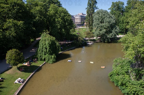 France, Région Ile de France, Paris 19e arrondissement, Parc des Buttes Chaumont, jardin, Ville de Paris, environnement, Second Empire, étang