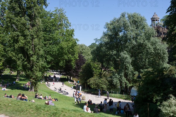 France, Région Ile de France, Paris 19e arrondissement, Parc des Buttes Chaumont, jardin, Ville de Paris, environnement, Second Empire,