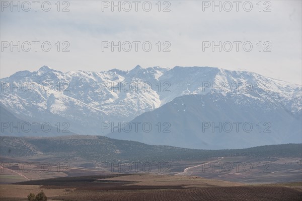 Afrique du nord, Maroc, Marrakech, pied du Haut Atlas, route d'Amizmiz, en direction de Sidi Brahim,