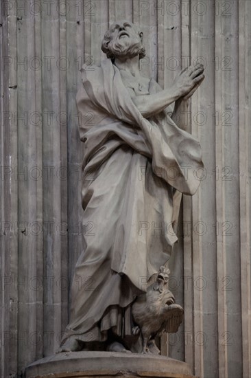 Saint Pierre et le coq du reniement, par Edme Bouchardon