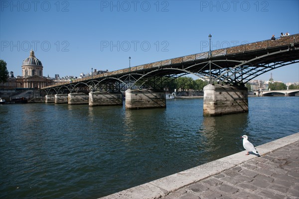 Quai Francois Mitterrand (Quai Des Tuileries) Berges de Seine, Pont Des Arts Et Institut de France, Quai De Conti En Face