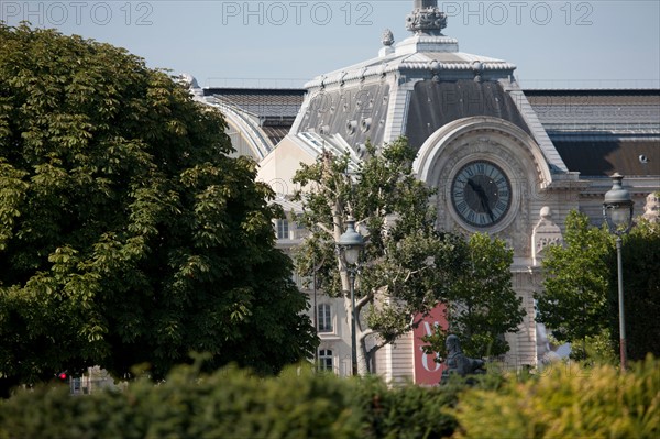 Tuileries Garden, view of the Musée D'Orsay Clock