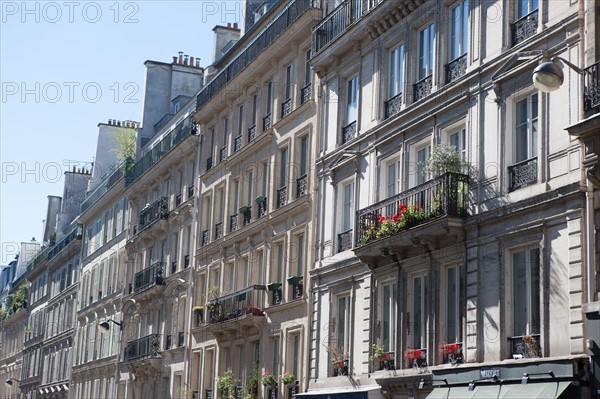 Facades rue Notre-Dame-de-Lorette in Paris