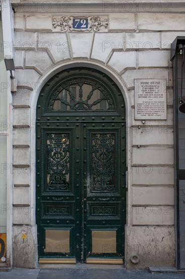 72 rue Du Faubourg Poissonniere, Immeuble où vécut Henri Heine