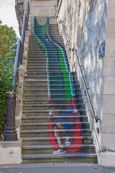 Rue Des Artistes, Street Art Dans Les Escaliers