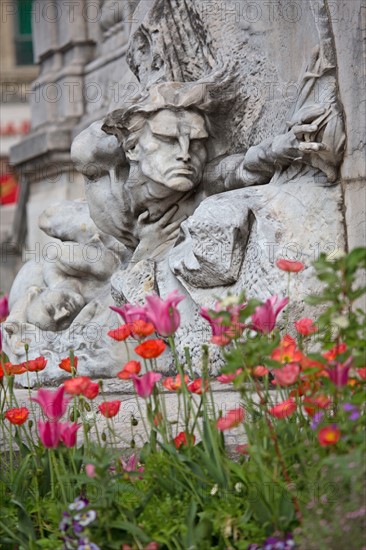 Lyon, sculpture Le Rhône et la Saône