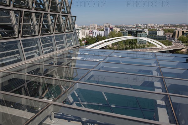 Lyon, Pont Raymond Barre vu depuis le musée des Confluences