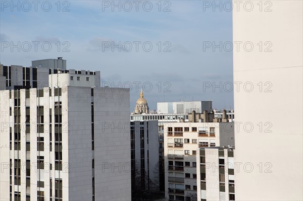 Vue sur les toits de Paris depuis un immeuble de la Rue Lecourbe