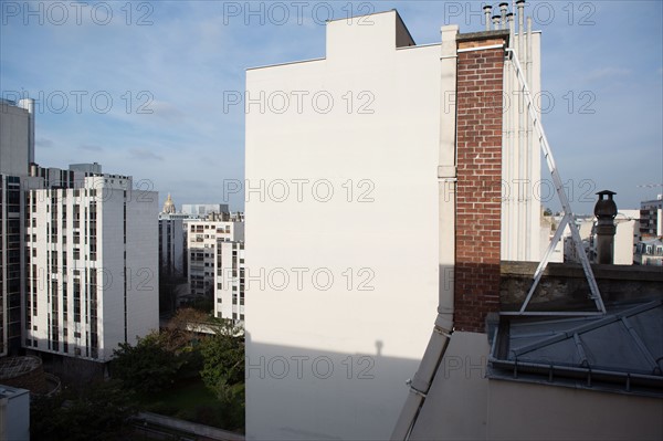 Vue sur les toits de Paris depuis un immeuble de la Rue Lecourbe