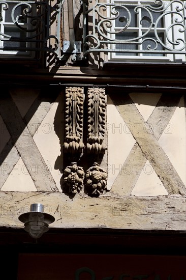 Rouen, détail d'une façade Rue Martainville