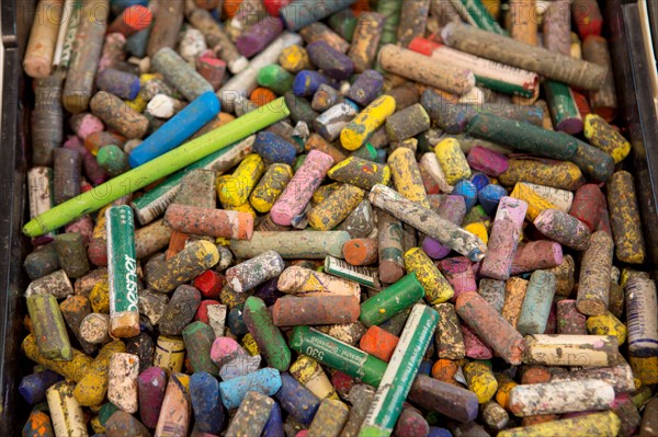 Paris, Atelier Elzevir, détail de pastels et fusains