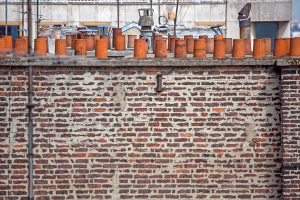 Paris, cheminée en brique dans le 13e arrondissement