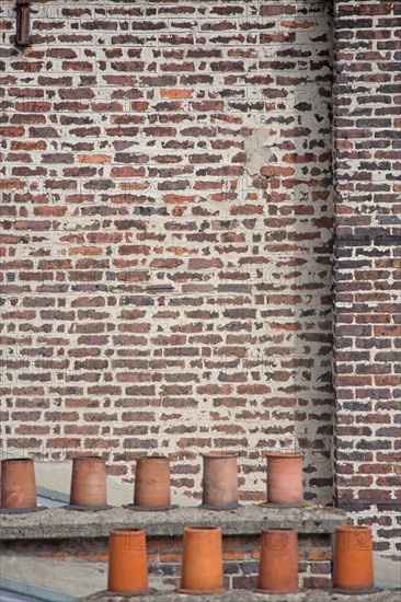 Paris, brick fireplace in the 13th arrondissement