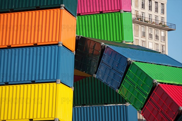 Le Havre, Catène de containers, œuvre de Vincent Ganivet