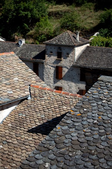 Detail of a slate roof