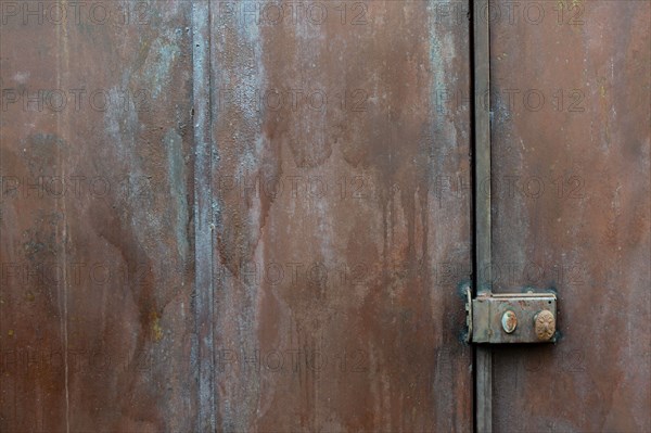 Detail of a metal door