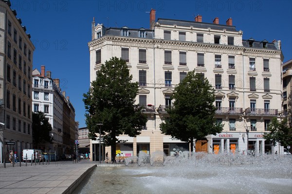 Lyon, fountain in the rue de la République