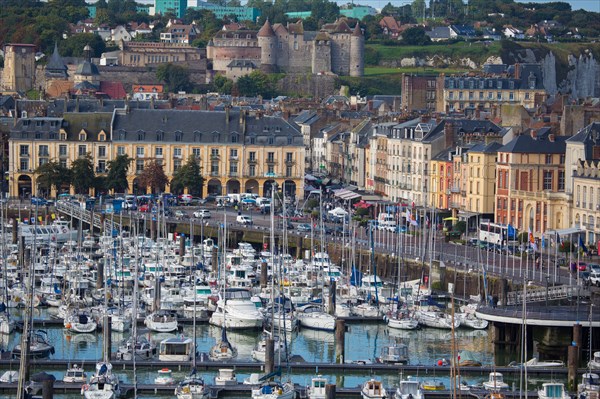 Dieppe, port et quais depuis les hauteurs du Pollet