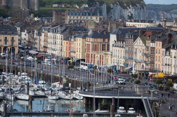 Dieppe, port et quais depuis les hauteurs du Pollet