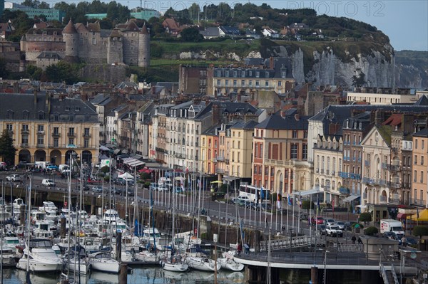 Dieppe, port et quais depuis les hauteurs du Pollet