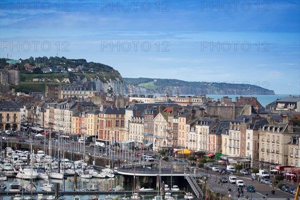 Dieppe, port et quais depuis les hauteurs du Pollet