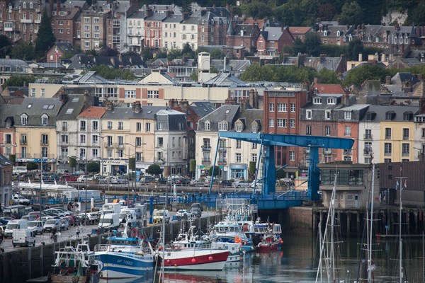 Dieppe, port et quais depuis les hauteurs du Pollet