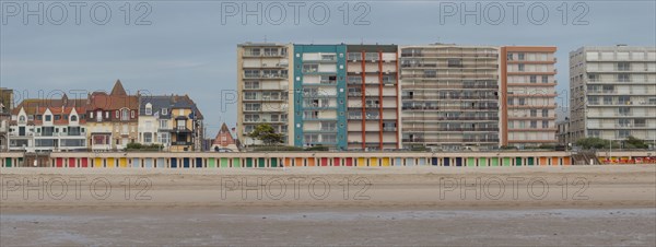 Le Touquet Paris Plage, bathing cabins and seafront buildings