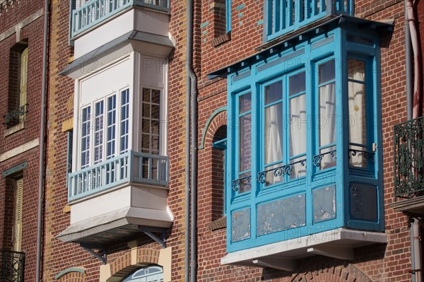 Mers les Bains, detail of coloured facades