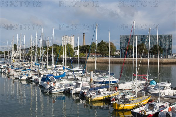 Lorient, port, docked boats and Lorient Agglomeration building