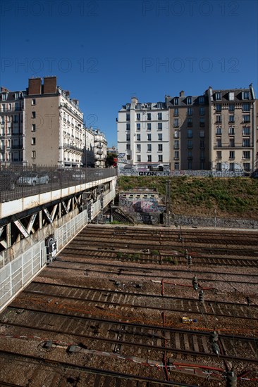 Paris, voies ferrées au-dessus de la Gare Saint-Lazare